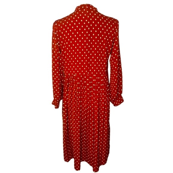 Polka Dot Kate Middleton Inspired Long Sleeve Maxi Shirt Dress - Picture 3 of 10